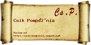 Csik Pompónia névjegykártya
